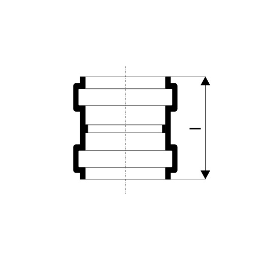 Схема KG2000MM – муфта двойная (двухраструбная)