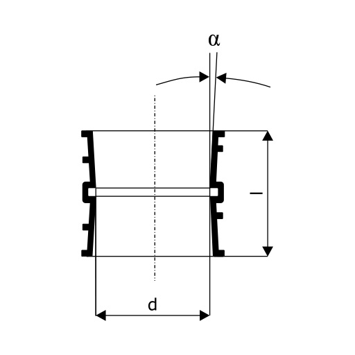 Схема KGF PU – гильза для прохода стен
